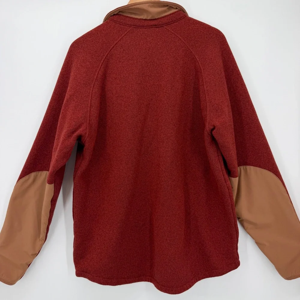 The North Face Mens Gordon Lyons Shacket Brick Red Fleece Snap Front Jacket L